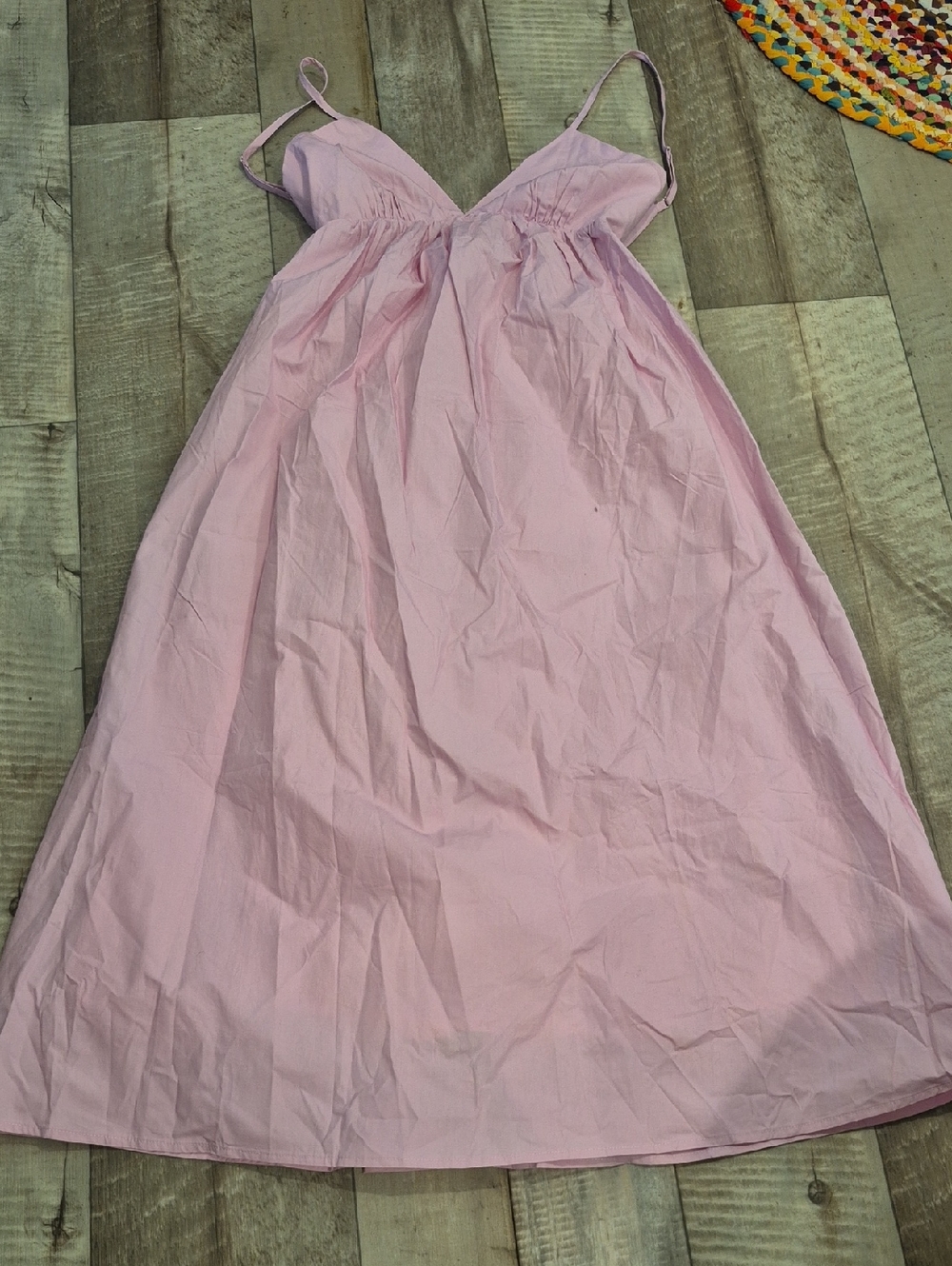 Commense Maxi Slip Dress Coastal Cowgirl Open Back 100% Cotton Pink S NWT - Picture 9 of 11